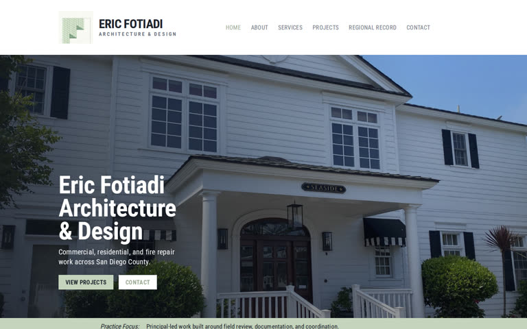 Eric Fotiadi architecture website built by Solurnis